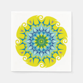 Farbenfrohe Mandala Energy Wheel Blume Harmonie Serviette