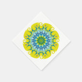 Farbenfrohe Mandala Energy Wheel Blume Harmonie Serviette (Ecke)