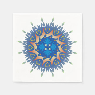 Farbenfrohe Mandala Energy Wheel Blume Harmonie Serviette