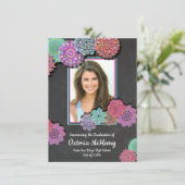 Farbenfrohe Mandala Foto Graduation Party Einladung (Stehend Vorderseite)