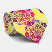 Farbenfrohe Mandala Grafik Print Krawatte (Gerollt)