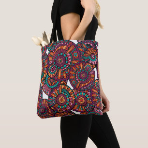 Farbenfrohe Mandala Guten Tag Grüße Tasche
