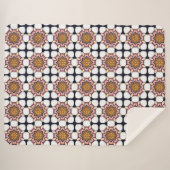 Farbenfrohe Mandala-Inspiriert Blumenmosaikmuster Sherpadecke (Vorderseite (Horizontal))