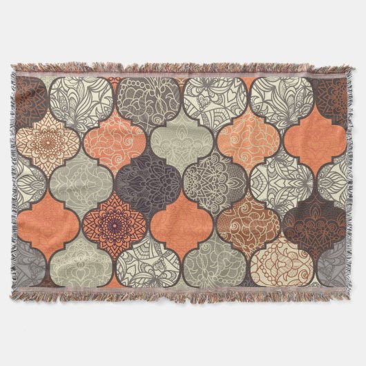 Farbenfrohe Mandala: Islamisches Patchwork Nahtlos Decke (Vorderseite)