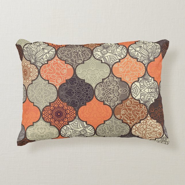 Farbenfrohe Mandala: Islamisches Patchwork Nahtlos Dekokissen (Vorderseite)