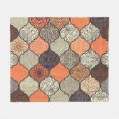 Farbenfrohe Mandala: Islamisches Patchwork Nahtlos Fleecedecke (Vorderseite (Horizontal))