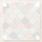 Farbenfrohe Mandala: Islamisches Patchwork Nahtlos Glasuntersetzer (Rückseite)