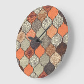 Farbenfrohe Mandala: Islamisches Patchwork Nahtlos Große Wanduhr (Winkel)