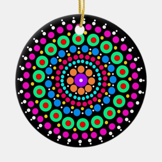 Farbenfrohe Mandala Keramik Ornament (Vorne)