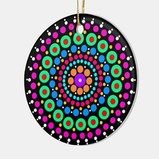 Farbenfrohe Mandala Keramik Ornament (Links)