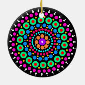 Farbenfrohe Mandala Keramik Ornament (Hinten)