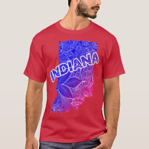 Farbenfrohe mandala Kunstkarte von Indiana mit Tex T-Shirt