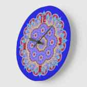 Farbenfrohe Mandala Large Clock Große Wanduhr (Winkel)