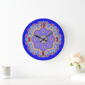 Farbenfrohe Mandala Large Clock Große Wanduhr (Zuhause)