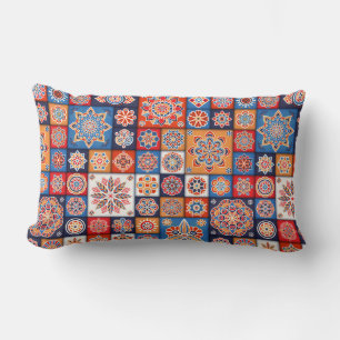 Farbenfrohe Mandala/marokkanische Tile Lendenkissen