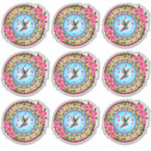 Farbenfrohe Mandala mit Kolibris und rosa Blume Aufkleber (Vorderseite)