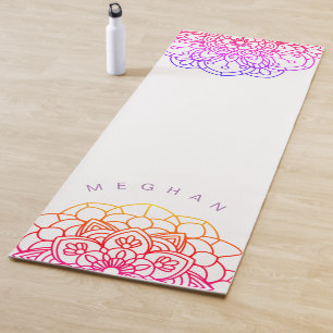 Farbenfrohe Mandala Monogram Yoga Mat Yogamatte