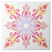 Farbenfrohe Mandala-Muster Fliese (Vorderseite)