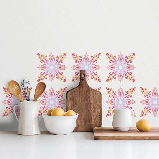 Farbenfrohe Mandala-Muster Fliese