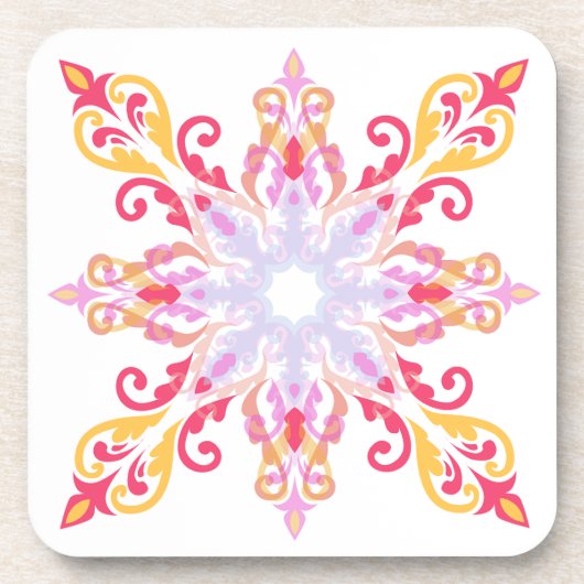 Farbenfrohe Mandala-Muster Getränkeuntersetzer (Vorderseite)