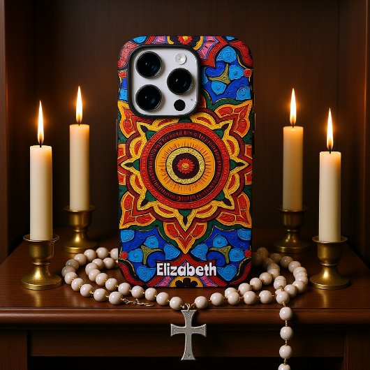 Farbenfrohe Mandala-Muster mit symmetrischer Flora Case-Mate iPhone Hülle