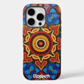 Farbenfrohe Mandala-Muster mit symmetrischer Flora Case-Mate iPhone Hülle (Rückseite)