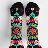 Farbenfrohe Mandala-Muster Socken (Oben)