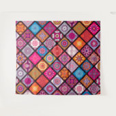 Farbenfrohe Mandala Muster Wandteppich (Vorderseite (Horizontal))