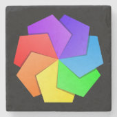 Farbenfrohe Mandala Musterpapierblätter Steinuntersetzer (Vorderseite)