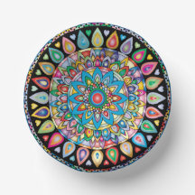 Farbenfrohe Mandala Paper Bowl