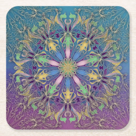 Farbenfrohe Mandala Paper Untersetzer