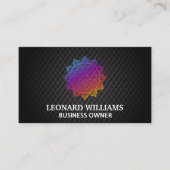 Farbenfrohe Mandala Pattern | Black Tiling Visitenkarte (Vorderseite)