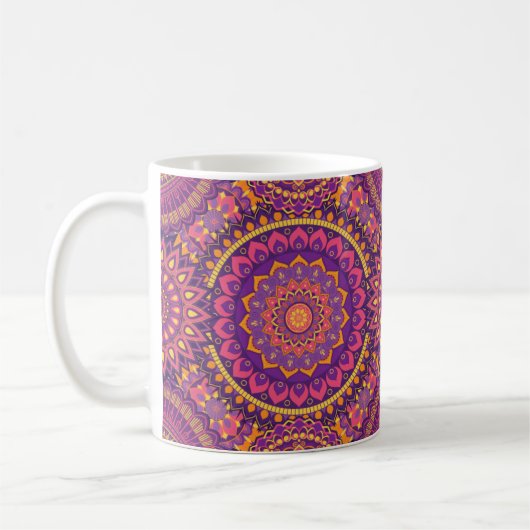 Farbenfrohe Mandala Pattern Kaffeetasse (Links)