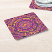 Farbenfrohe Mandala Pattern Rechteckiger Pappuntersetzer (angewinkelt)