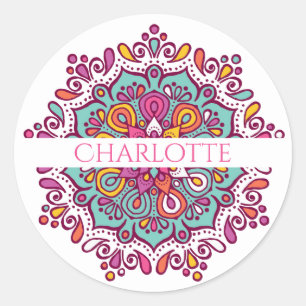 Farbenfrohe Mandala Personalisiert Sticker