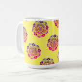 Farbenfrohe Mandala Print Tasse (Vorderseite Links)
