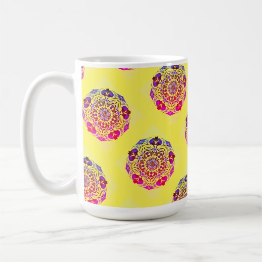 Farbenfrohe Mandala Print Tasse (Links)