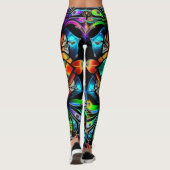 Farbenfrohe Mandala, Psychedelic Mandala, geometri Leggings (Rückseite)