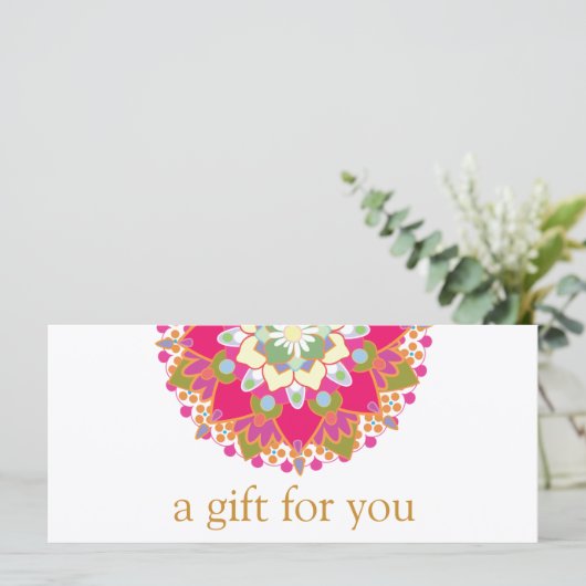 Farbenfrohe Mandala Salon Wellness-Center Geschenk (Stehend Vorderseite)