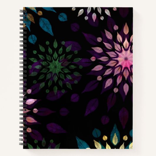 Farbenfrohe Mandala Spritzer Pattern Notizblock (Vorderseite)