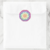 Farbenfrohe Mandala Stickers. Runder Aufkleber (Tasche)