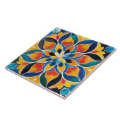 Farbenfrohe Mandala Style Keramik Tile. Fliese (Seite)