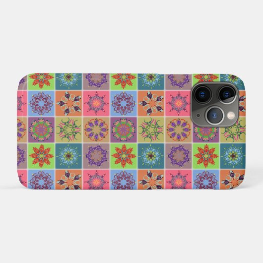 Farbenfrohe Mandala Tile Pattern - Boho Geometric Case-Mate iPhone Hülle (Rückseite (Horizontal))