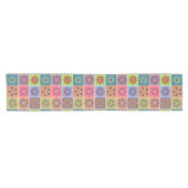 Farbenfrohe Mandala Tile Pattern - Boho Geometric Kurzer Tischläufer (Horizontal)