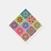 Farbenfrohe Mandala Tile Pattern - Boho Geometric Serviette (Ecke)