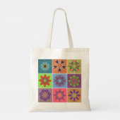 Farbenfrohe Mandala Tile Pattern - Boho Geometric Tragetasche (Rückseite)