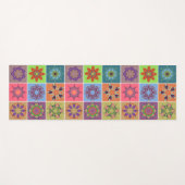 Farbenfrohe Mandala Tile Pattern - Boho Geometric Yogamatte (Vorderseite (Horizontal))