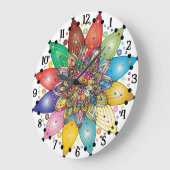 Farbenfrohe Mandala Uhr mit arabischen Nummern (Winkel)