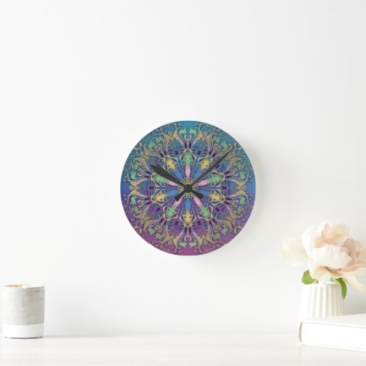 Farbenfrohe Mandala Wall Uhr (Zuhause)