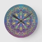 Farbenfrohe Mandala Wall Uhr (Vorderseite)